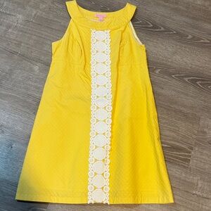 Lilly Pulitzer Mini Yellow Dress with White Detail